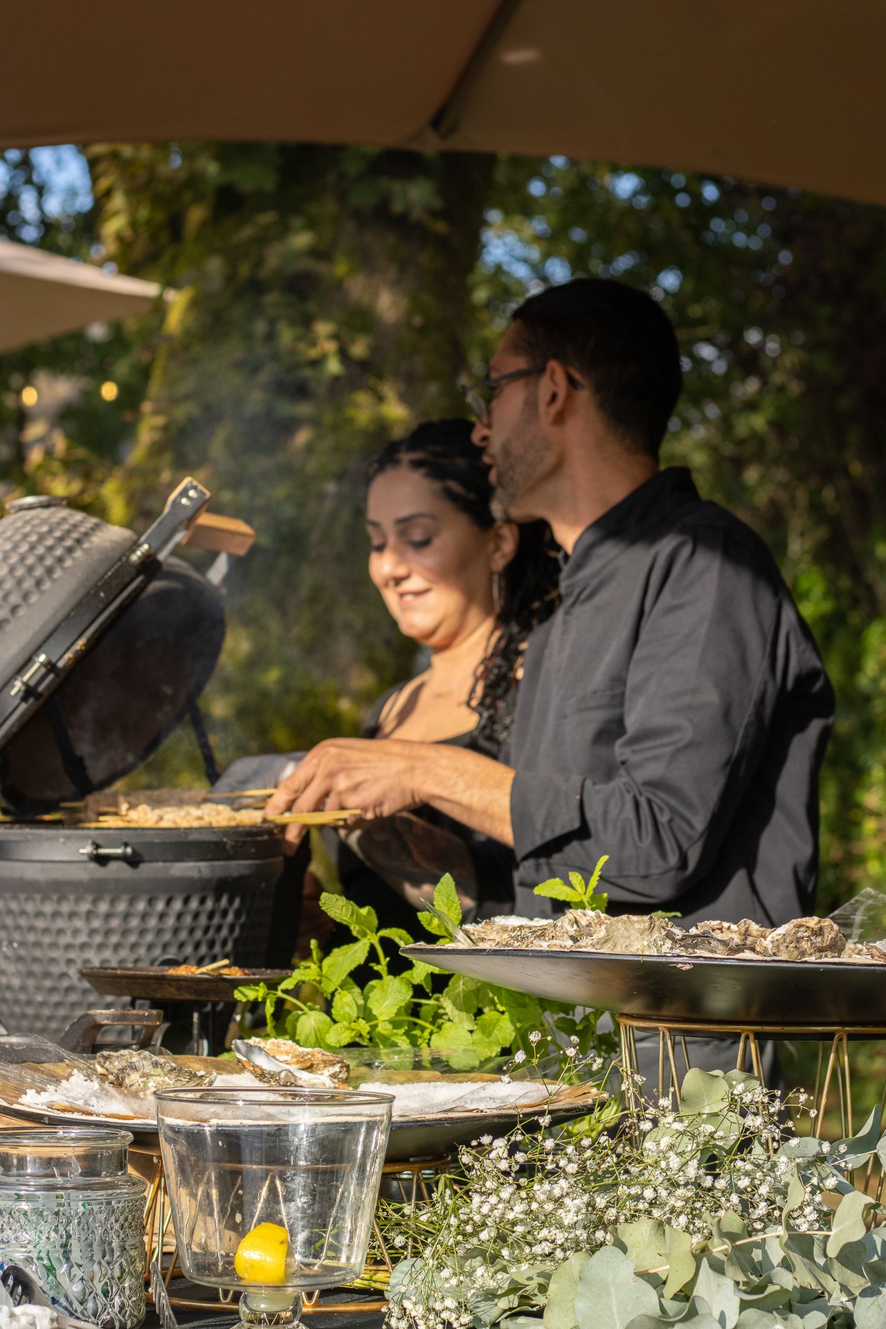 chef cuisiner au buffet